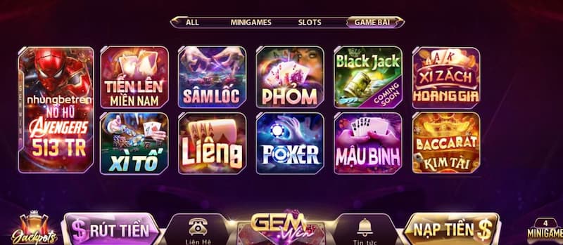 Giới thiệu một số trò chơi có tại Casino online Gemwin